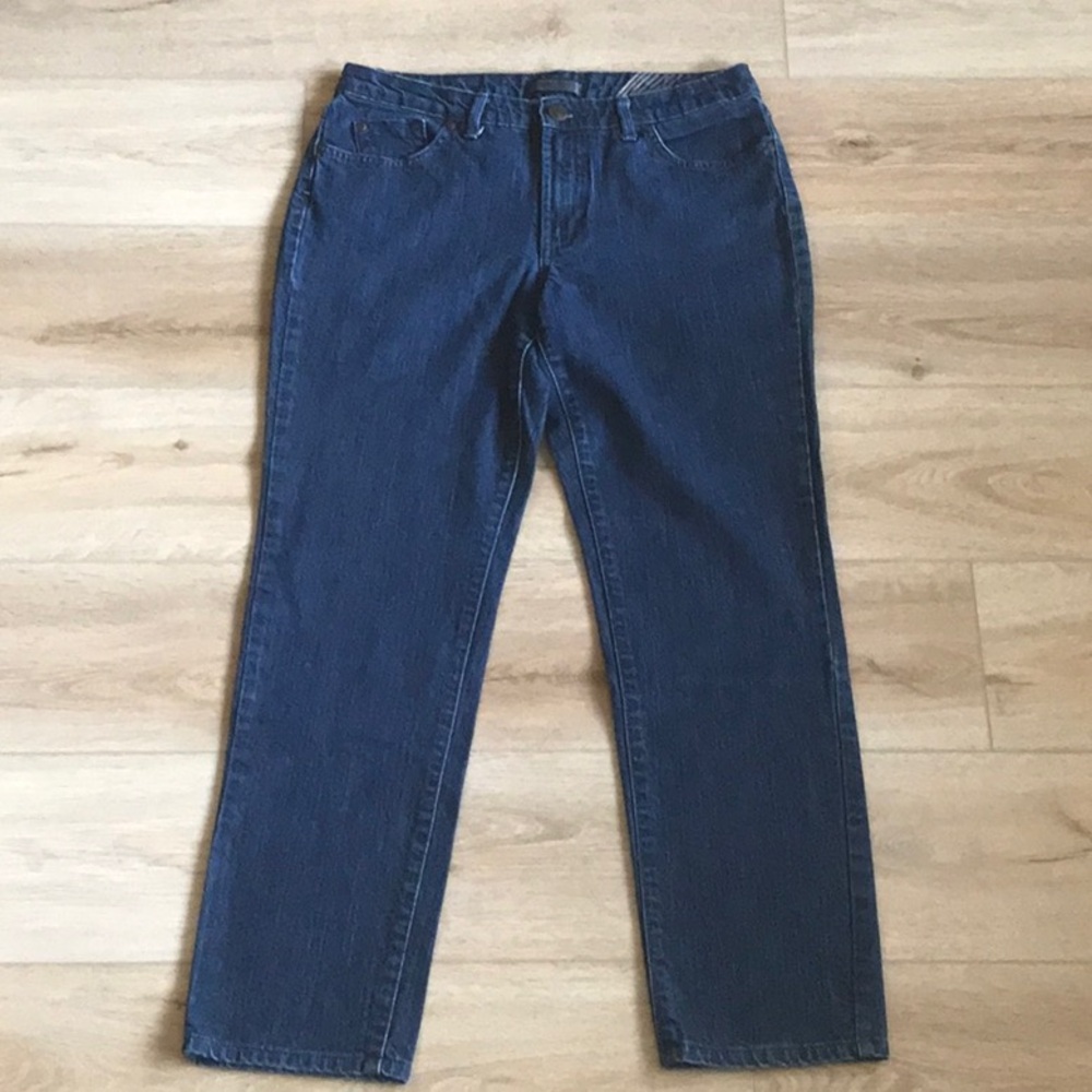 Nine West Classic 5 Pocket Dark Blue Straight Leg Jeans Size 10